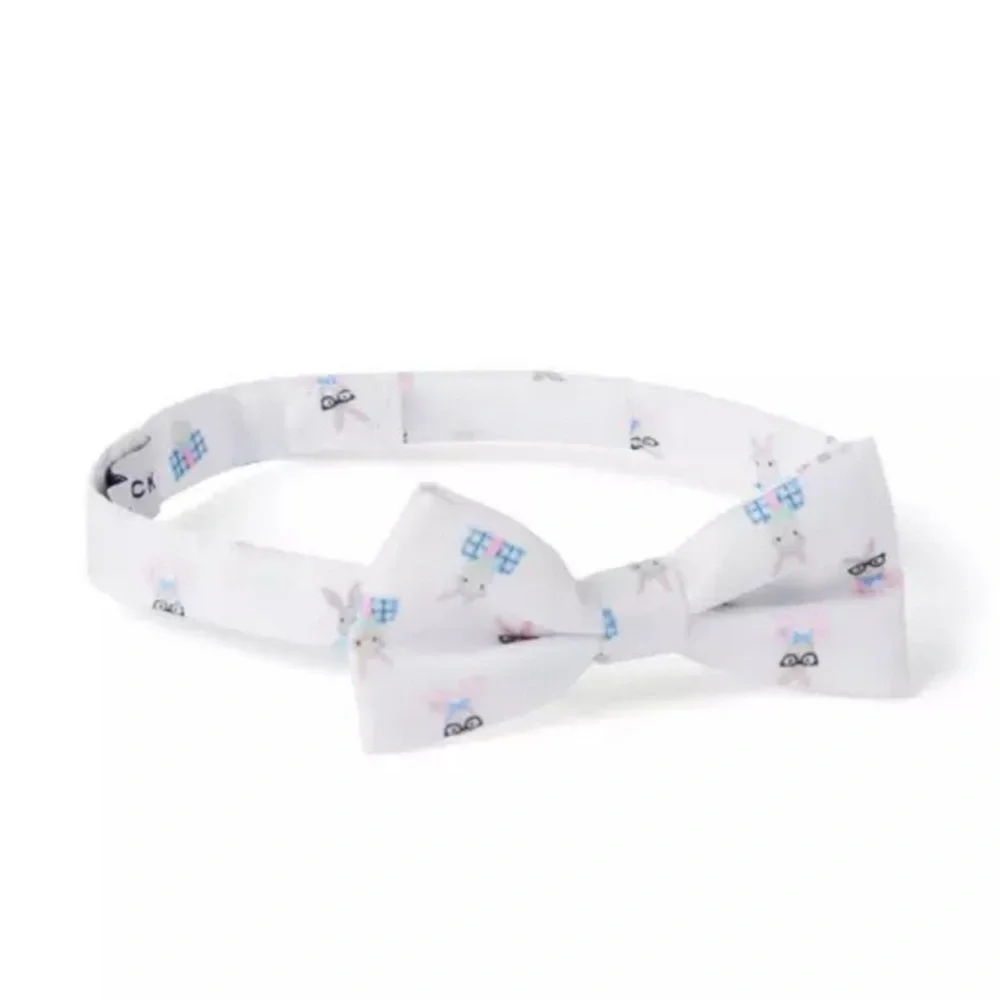 NWT Janie and Jack White Easter Bunny Bow Tie